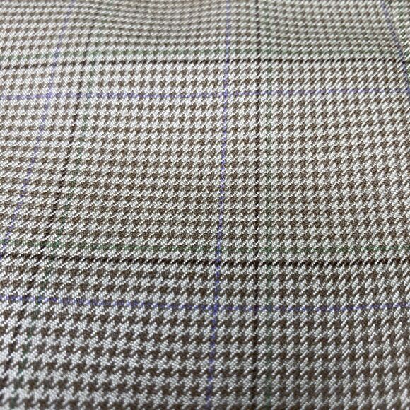 W.H. BELK Silk Wool Plaid Two Button Classic Blazer Sport Coat Mens 48R Beige - Picture 5 of 12